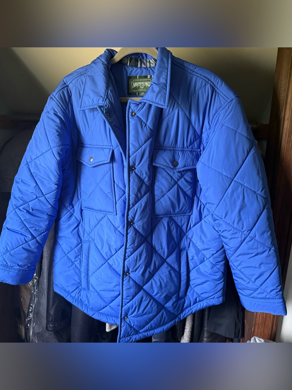 American Eagle Blue Puffer/Quilted Jacket